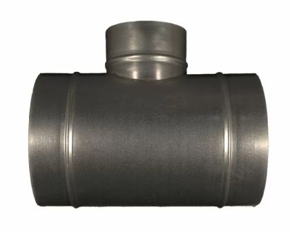 Metal T connector for round ducts