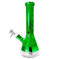 Weed Leaves Glass Bong Green 25cm