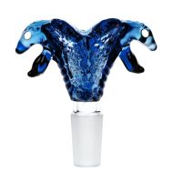 Double Snake Blue Bong Glass Bowl 18mm