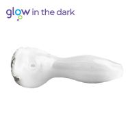 White Glass Pipe Glow in The Dark 10cm