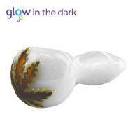 White Glass Pipe Glow in The Dark 10cm