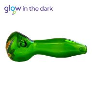 Green Glass Pipe Glow in The Dark 10cm